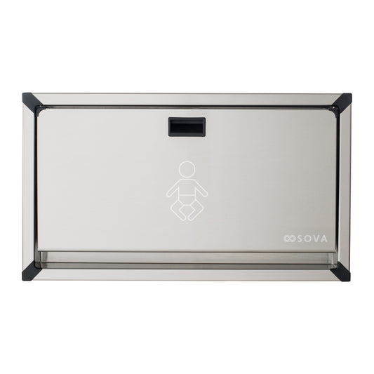 Stainless Steel Vantage Horizontal Baby Changing Station on a white background