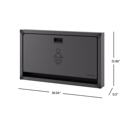 Vantage Matte Black Stainless Steel Horizontal Baby Changing Station