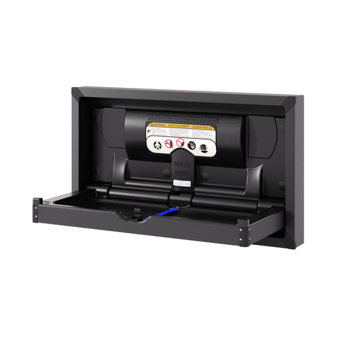 Vantage Matte Black Stainless Steel Baby Changing Station - Open