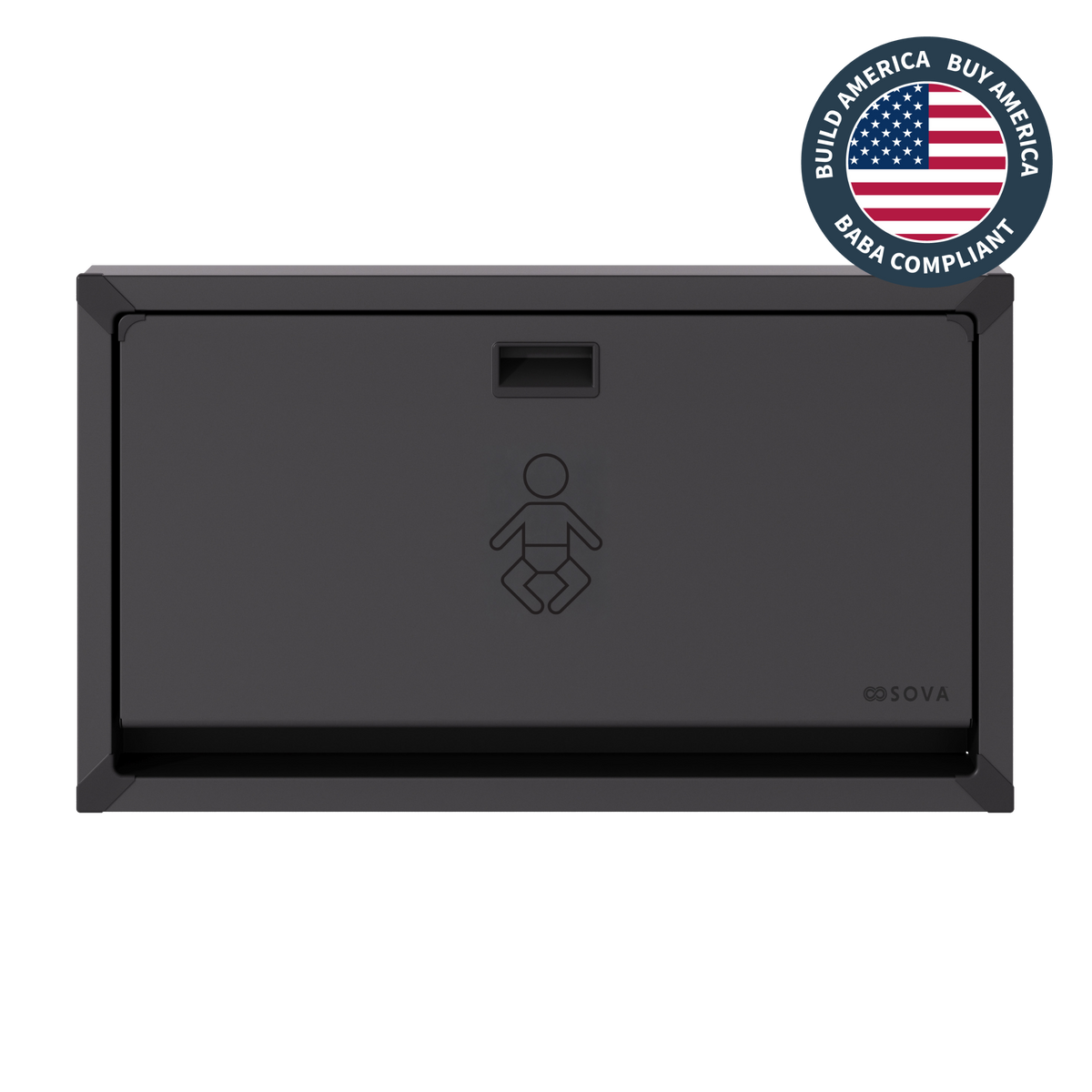 Vantage Matte Black Stainless Steel Changing Station