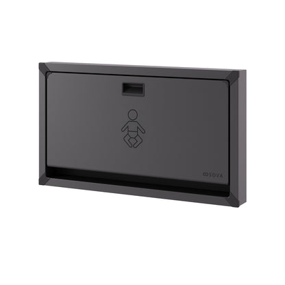 Vantage Matte Black Stainless Steel Horizontal Baby Changing Station