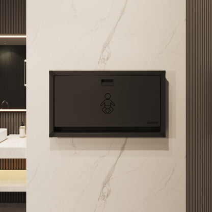 Vantage Matte Black Stainless Steel Horizontal Baby Changing Station