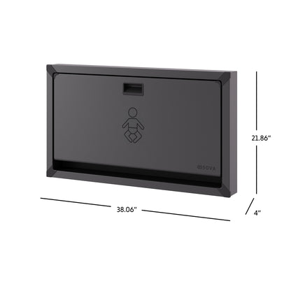 Vantage Matte Black Stainless Steel Horizontal Baby Changing Station