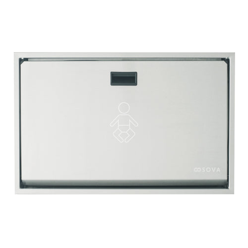 Sova Summit Stainless Steel Recessed Mount Baby Changing Station - Closed