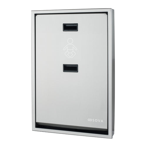 Sova Summit Vertical Stainless Steel Baby Changing Station - Closed