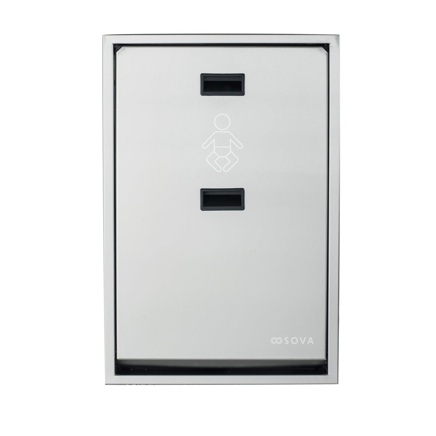 Stainless Steel Summit Vertical Baby Changing Station front on a white background
