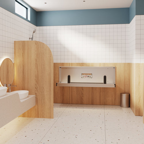 Sova Solace Stainless Steel Extended Length Changing Table-Lifestyle-Restroom