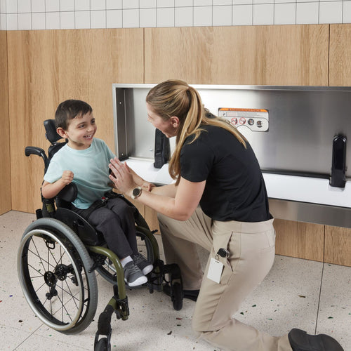 Sova Solace Stainless Steel Extended Length Changing Table for Older Children-Lifestyle
