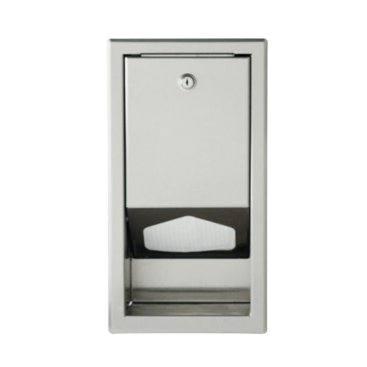 Stainless Steel Sova Liner dispenser on white background