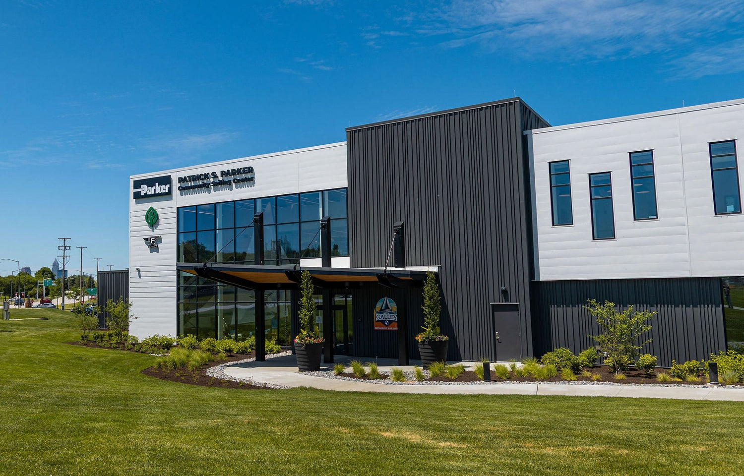 Exterior of Metroparks Parker Community Sailing Center in Cleveland, Ohio which is highly accessible and has an Ascent adult changing table