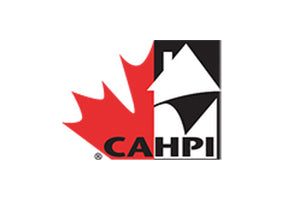 Logo of CAHPI with a red maple leaf and black geometric shapes on a white background